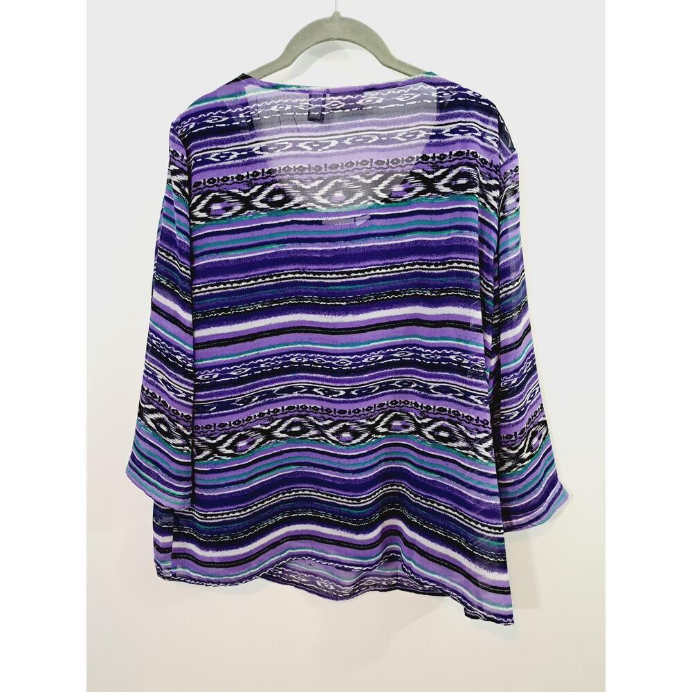 Chico's Women's 2 Piece Blouse Set Purple Sheer With Tank Size 3 XL - Picture 2 of 6